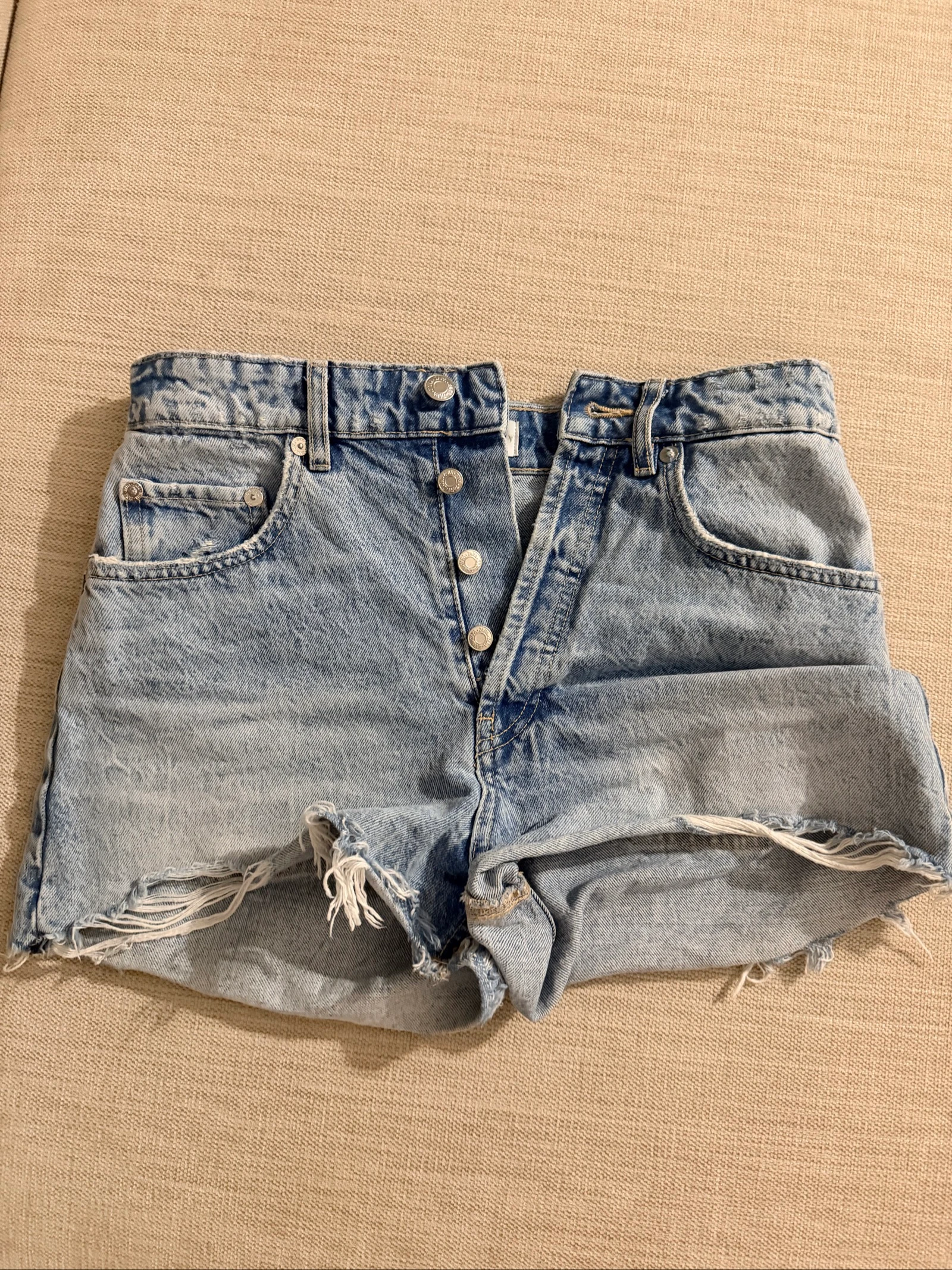 Hoge taille uitgefranjede jeansshorts Zara - Maat S / EUR 36 – photo 2